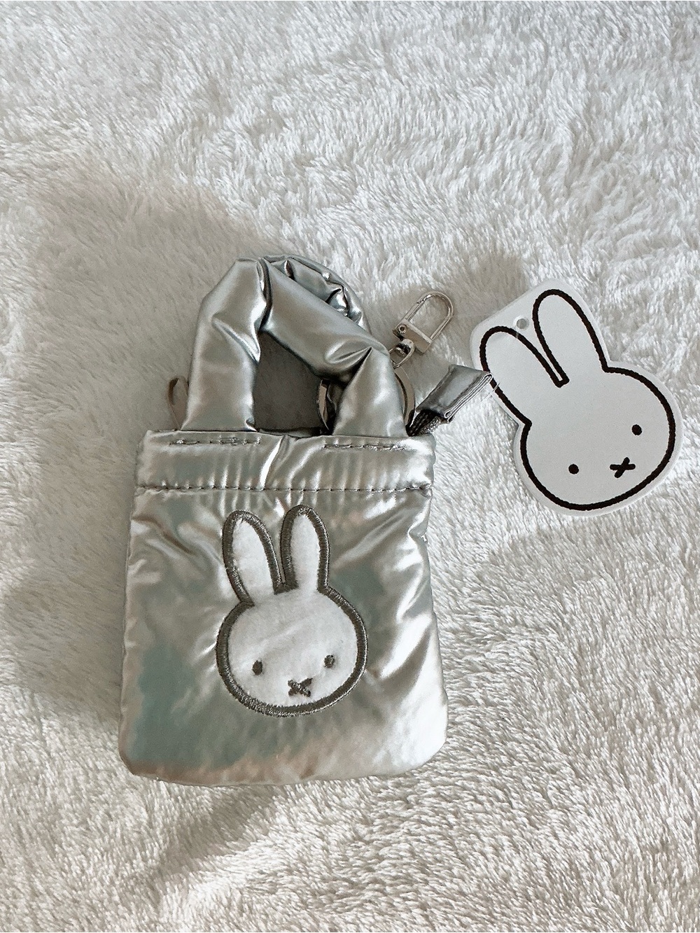 Brand New studio CLIP × Dick Bruna Miffy Shinny Silver Mini Bag Charm Keychain